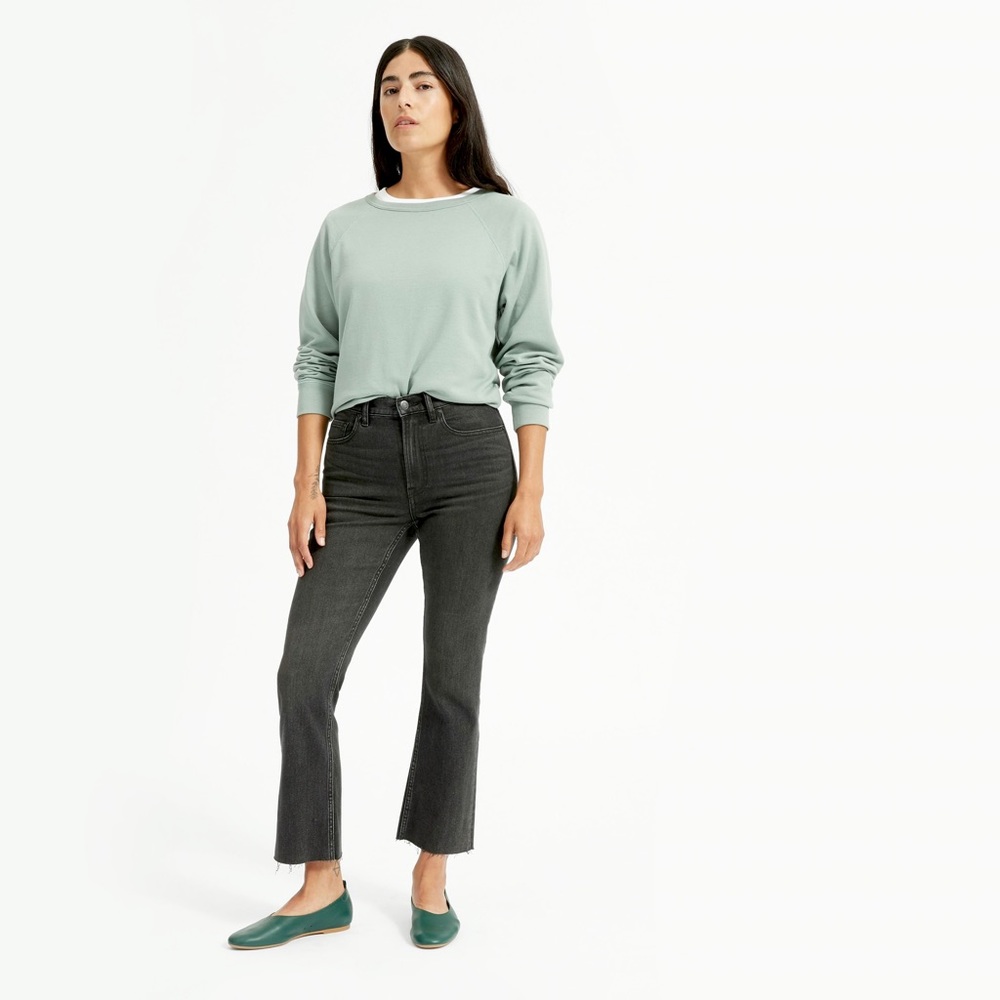 Everlane Distressed Grey/Black Kick Crop Jeans